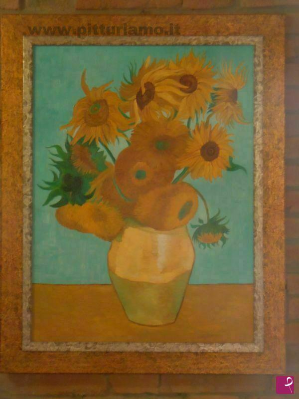 quadri in vendita online - vaso con dodici girasoli