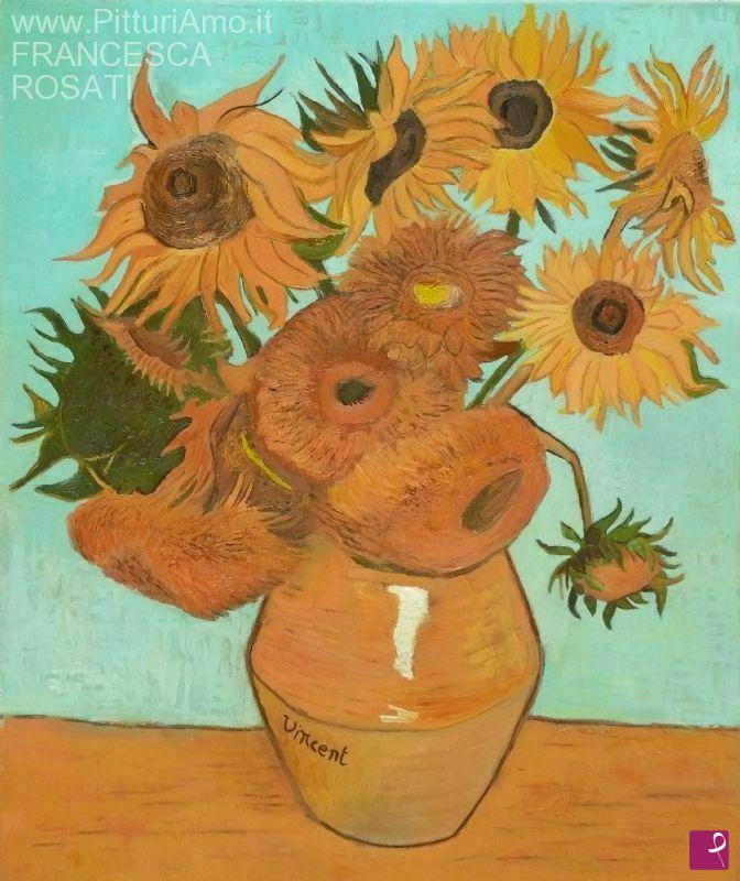quadri in vendita online - vaso con dodici girasoli
