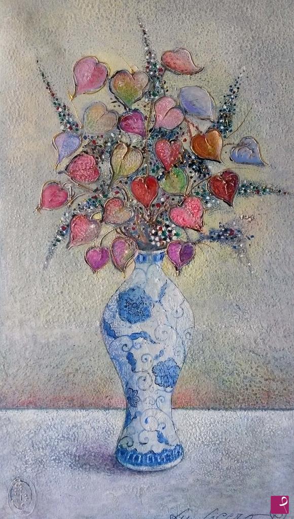 quadri in vendita online - Vaso con fiori