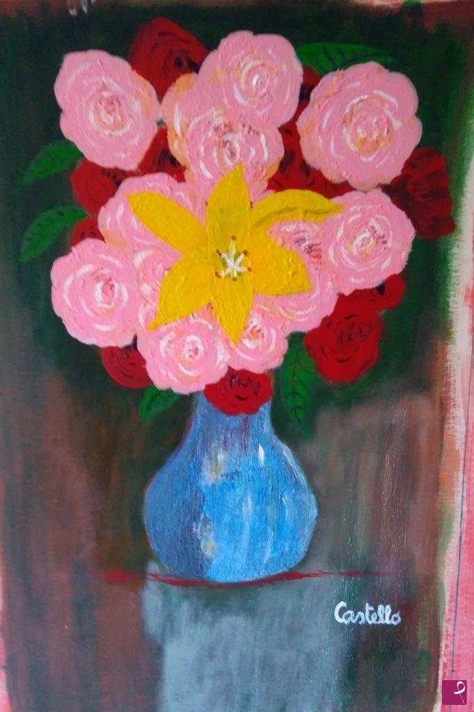 quadri in vendita online - vaso con fiori