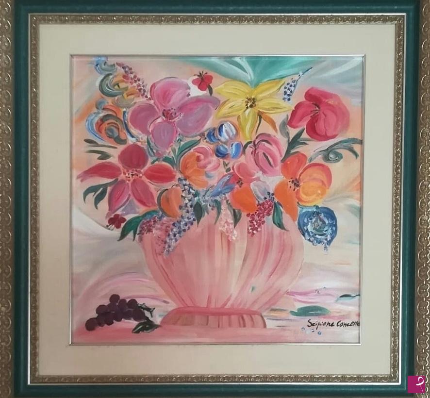 quadri in vendita online - Vaso con fiori