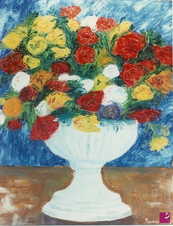 quadri in vendita online - Vaso con fiori