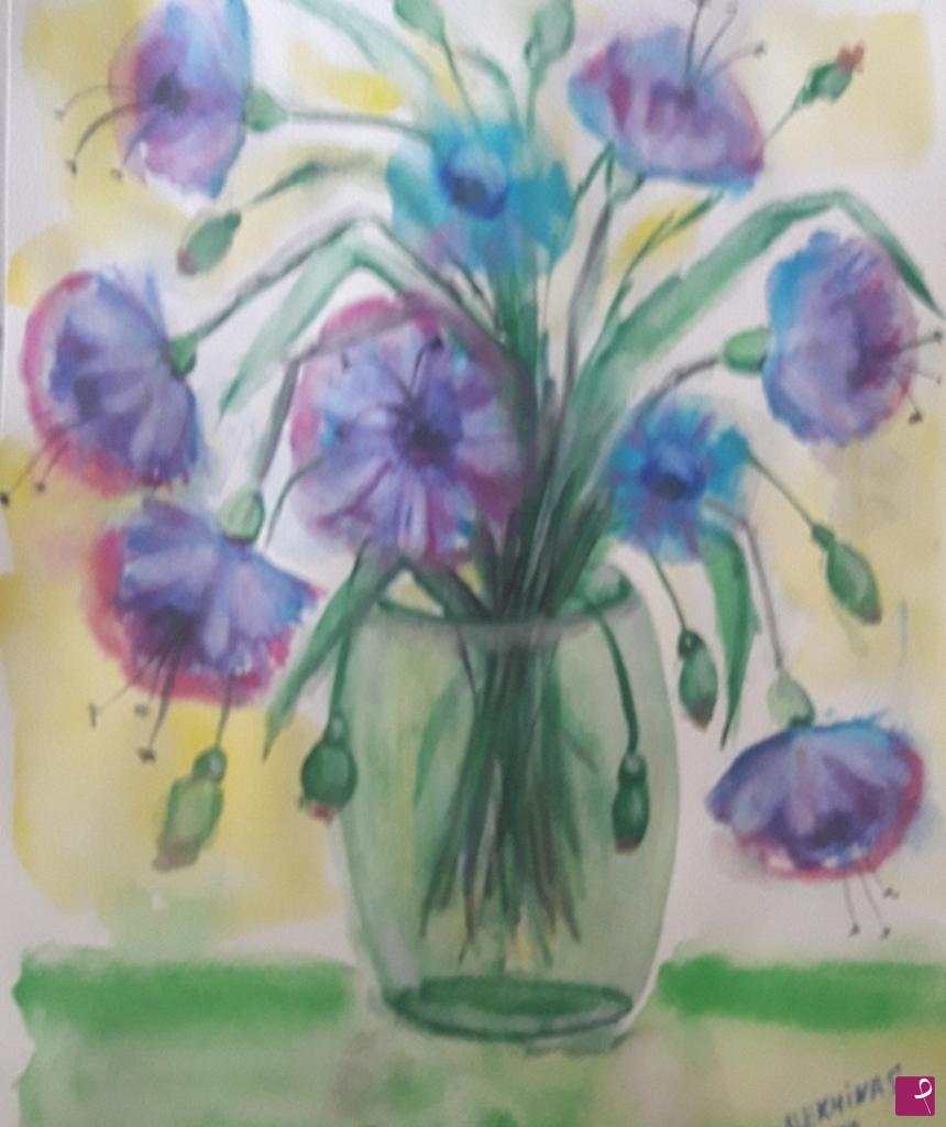 quadri in vendita online - Vaso con fiori