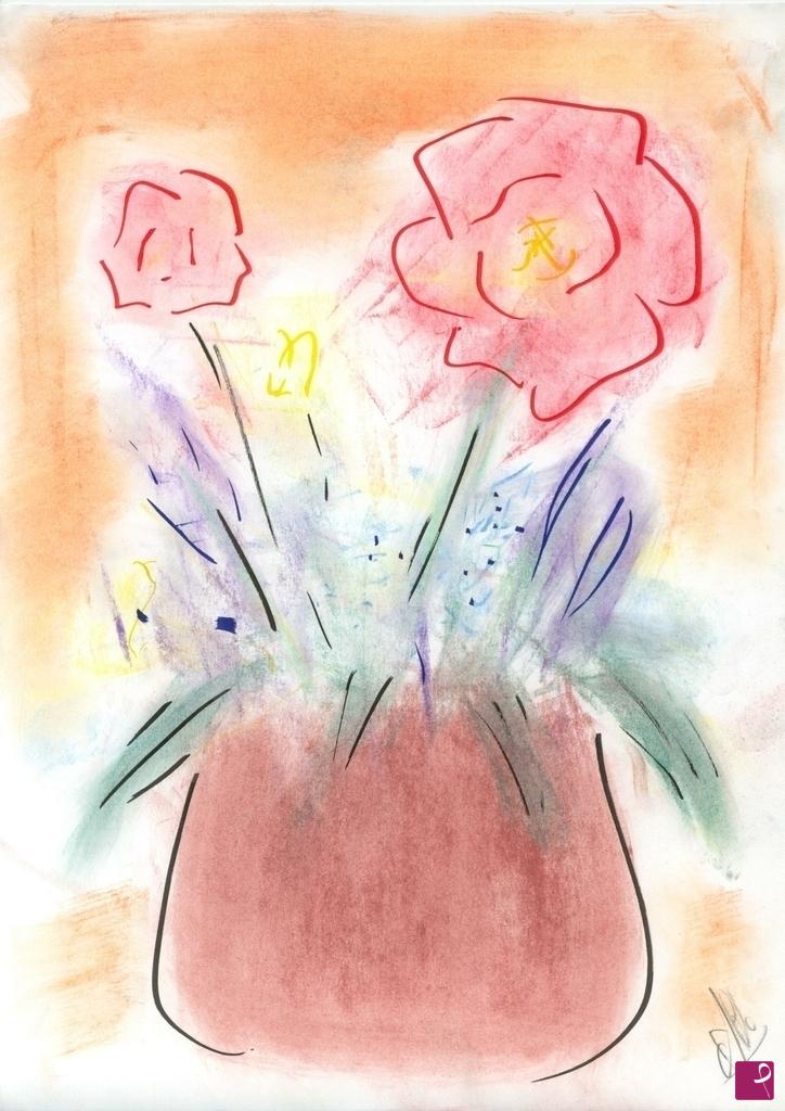 quadri in vendita online - Vaso con fiori
