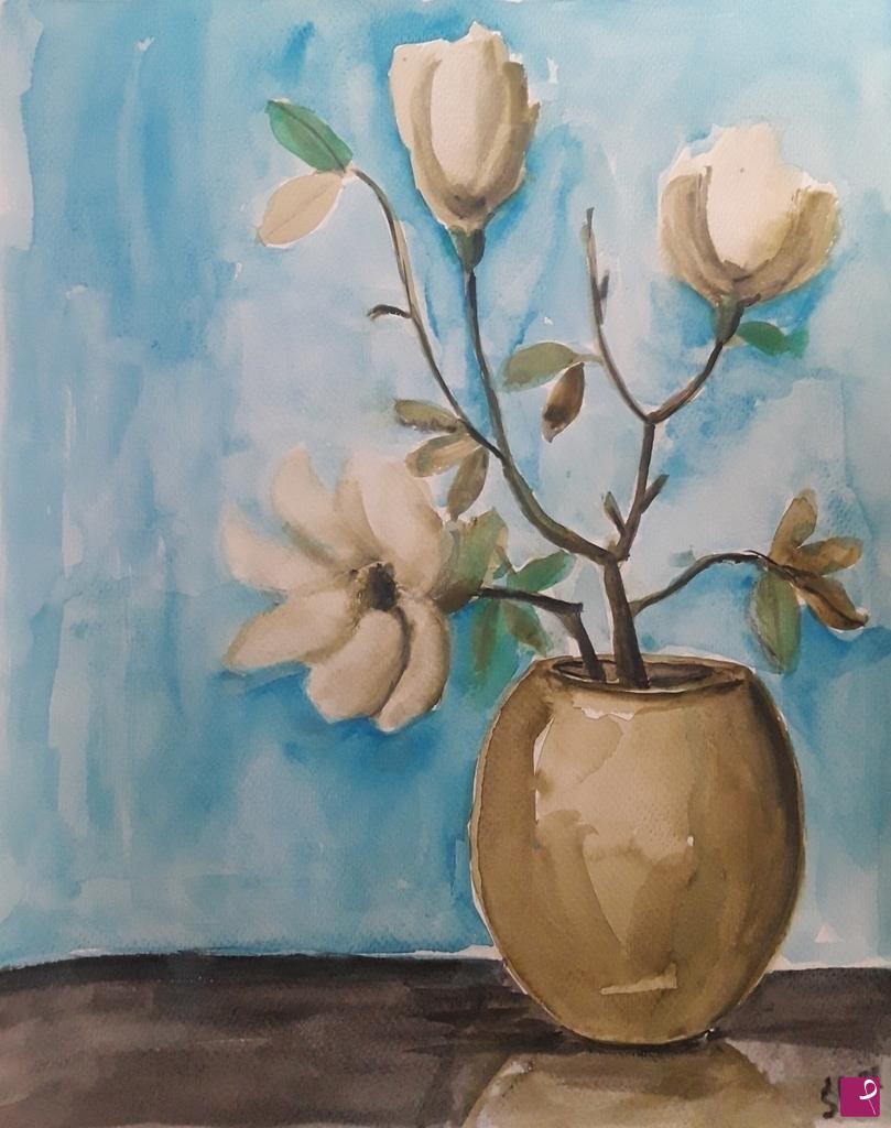 quadri in vendita online - Vaso con fiori
