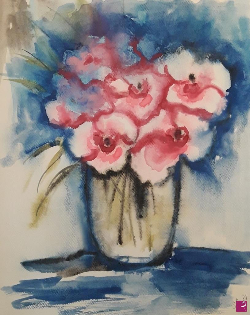 quadri in vendita online - Vaso con fiori 
