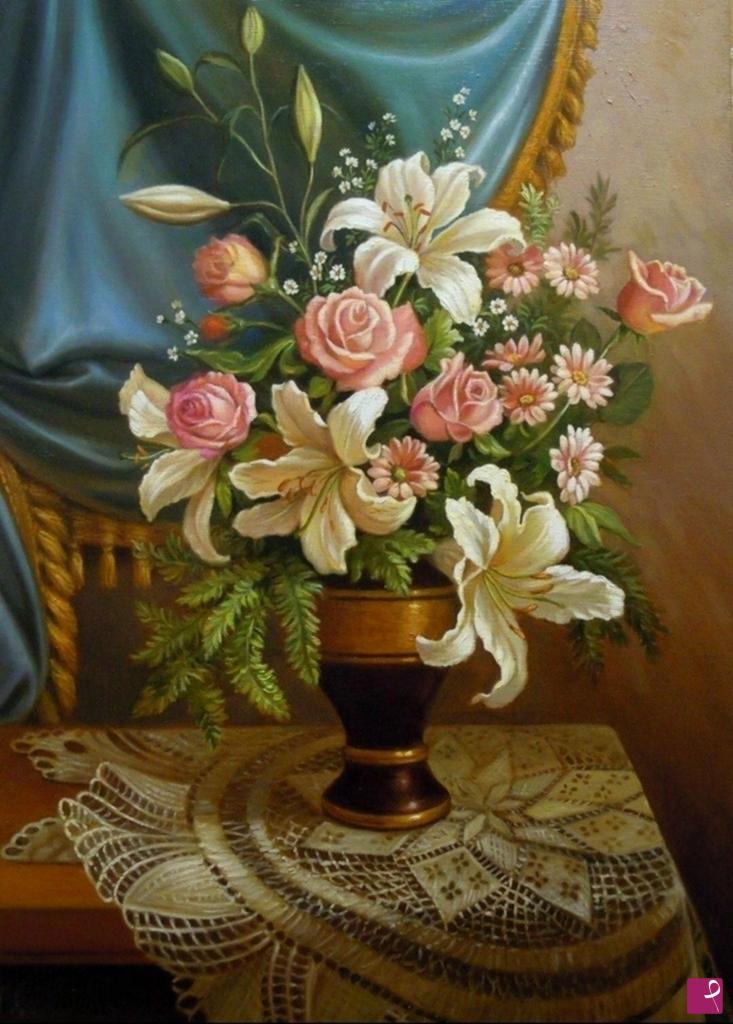 quadri in vendita online - Vaso con fiori