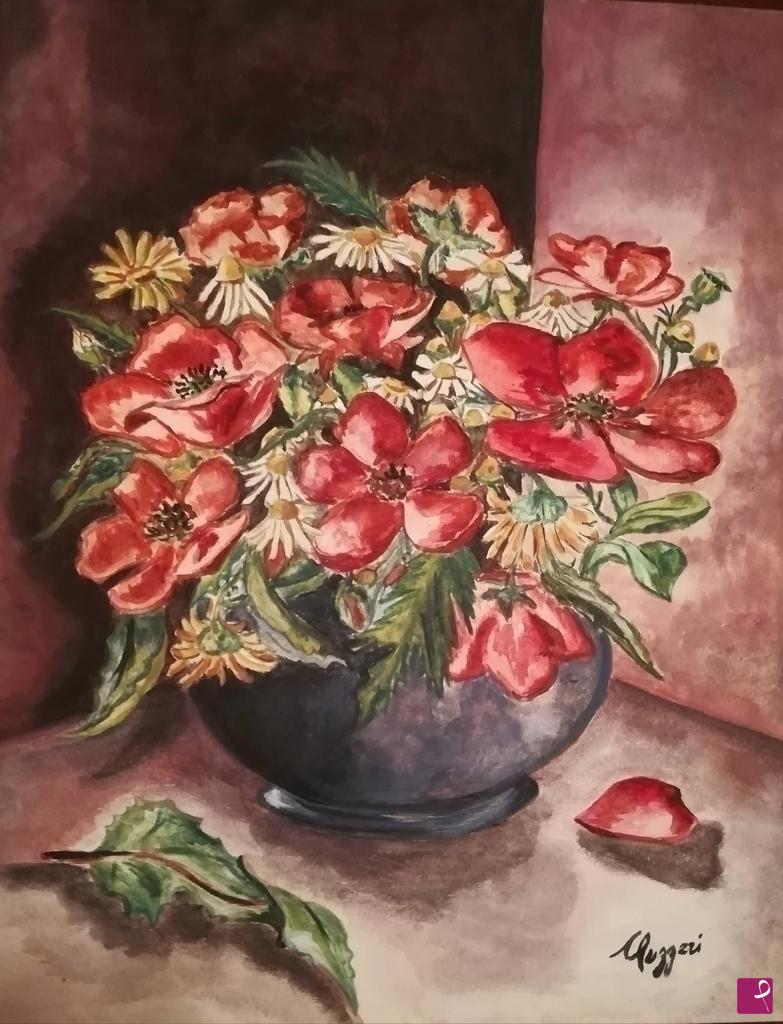 quadri in vendita online - Vaso con fiori