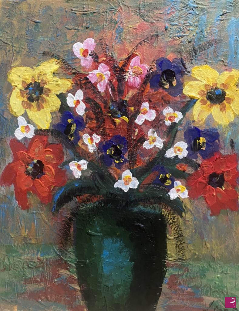 quadri in vendita online - Vaso con fiori 