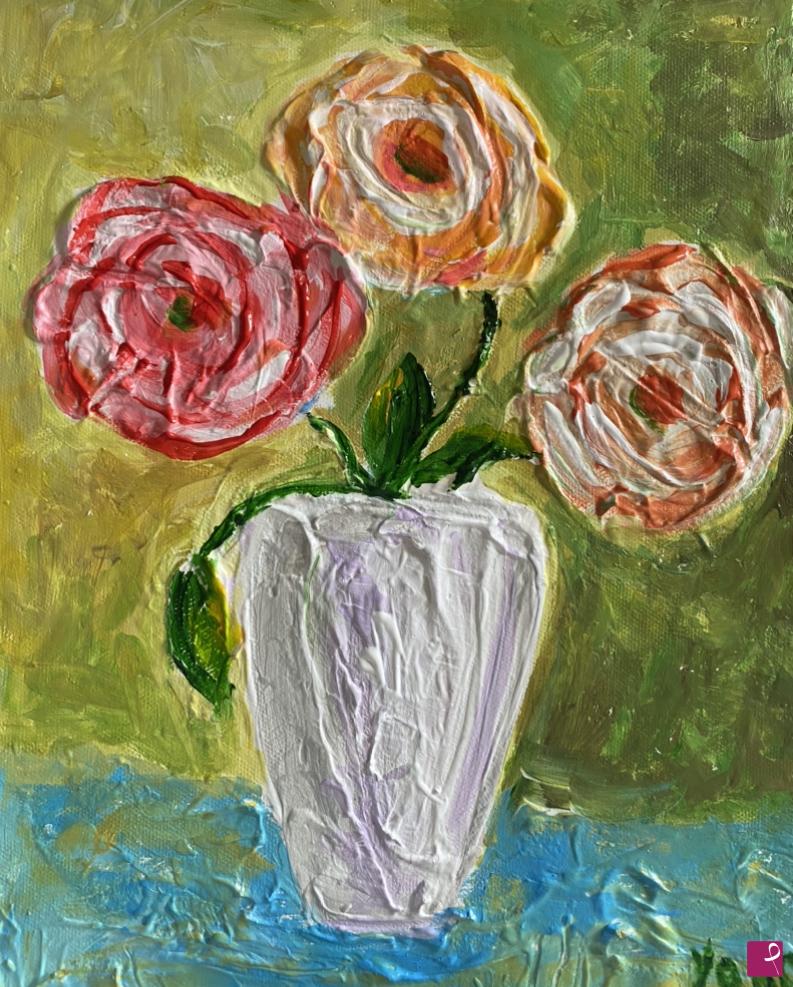 quadri in vendita online - Vaso con fiori