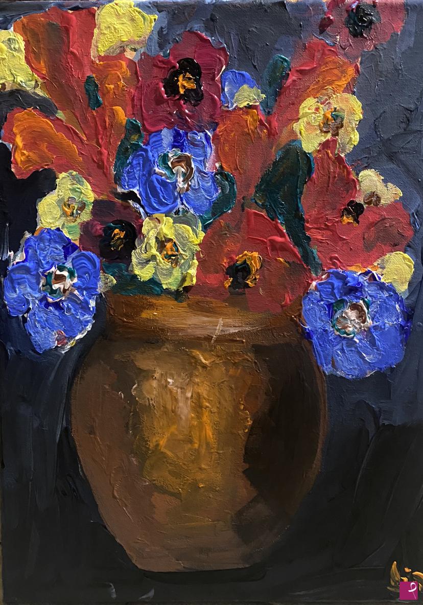 quadri in vendita online - Vaso con fiori 