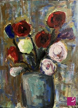 quadri in vendita online - Vaso con fiori 