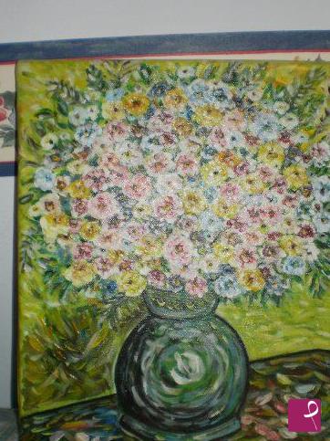 quadri in vendita online - Vaso con fiori