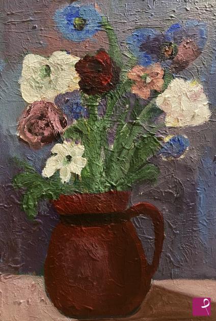 quadri in vendita online - Vaso con fiori 