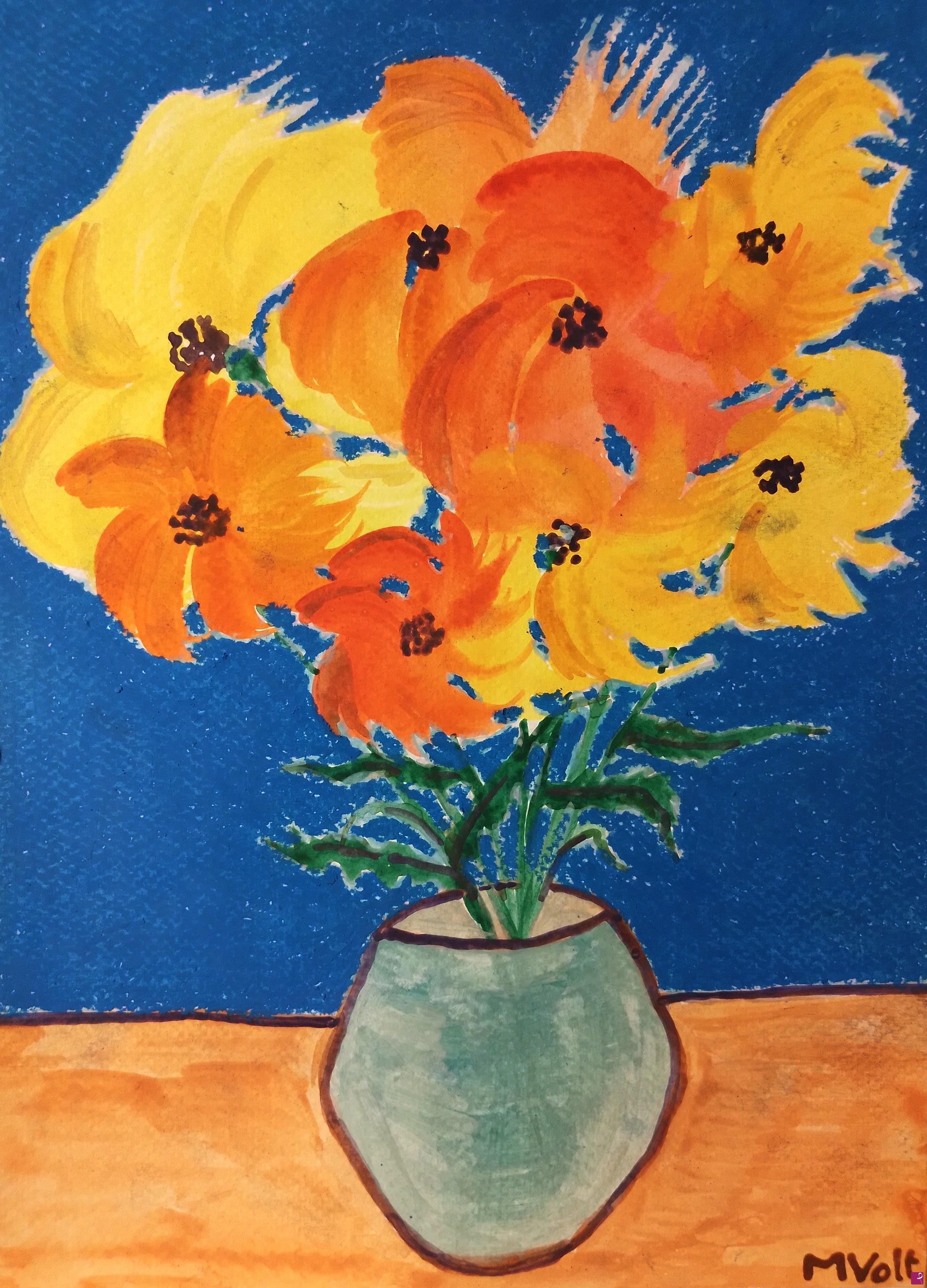 quadri in vendita online - Vaso con fiori