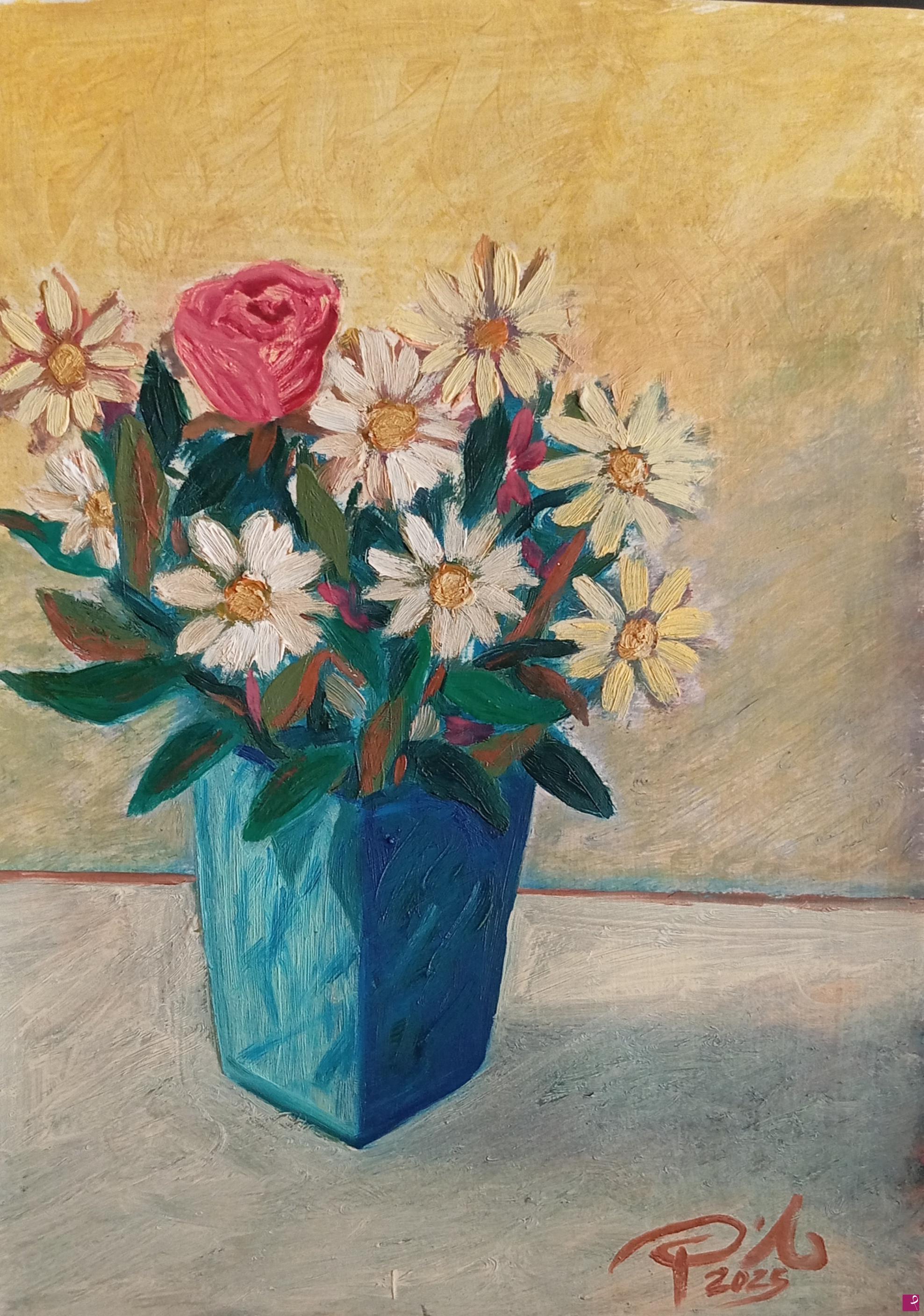 quadri in vendita online - Vaso con fiori 