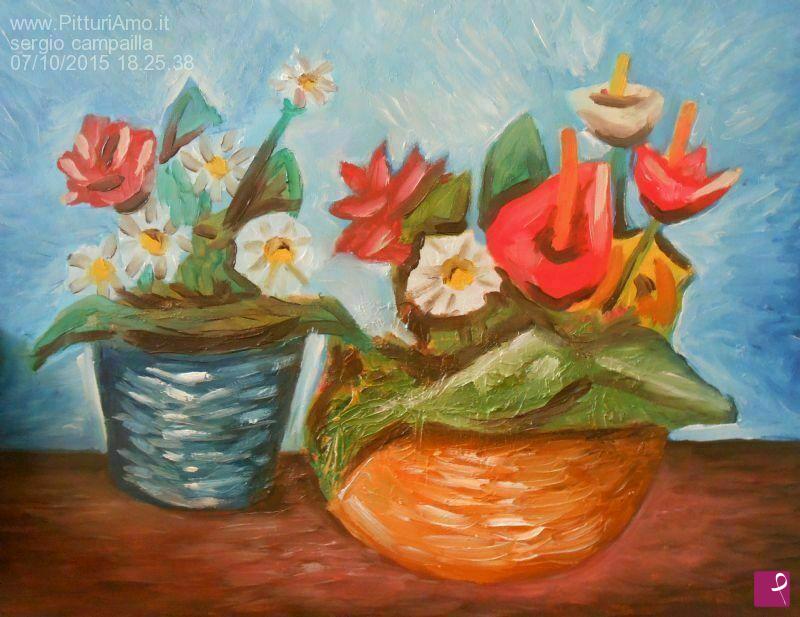 quadri in vendita online - Vaso con fiori.