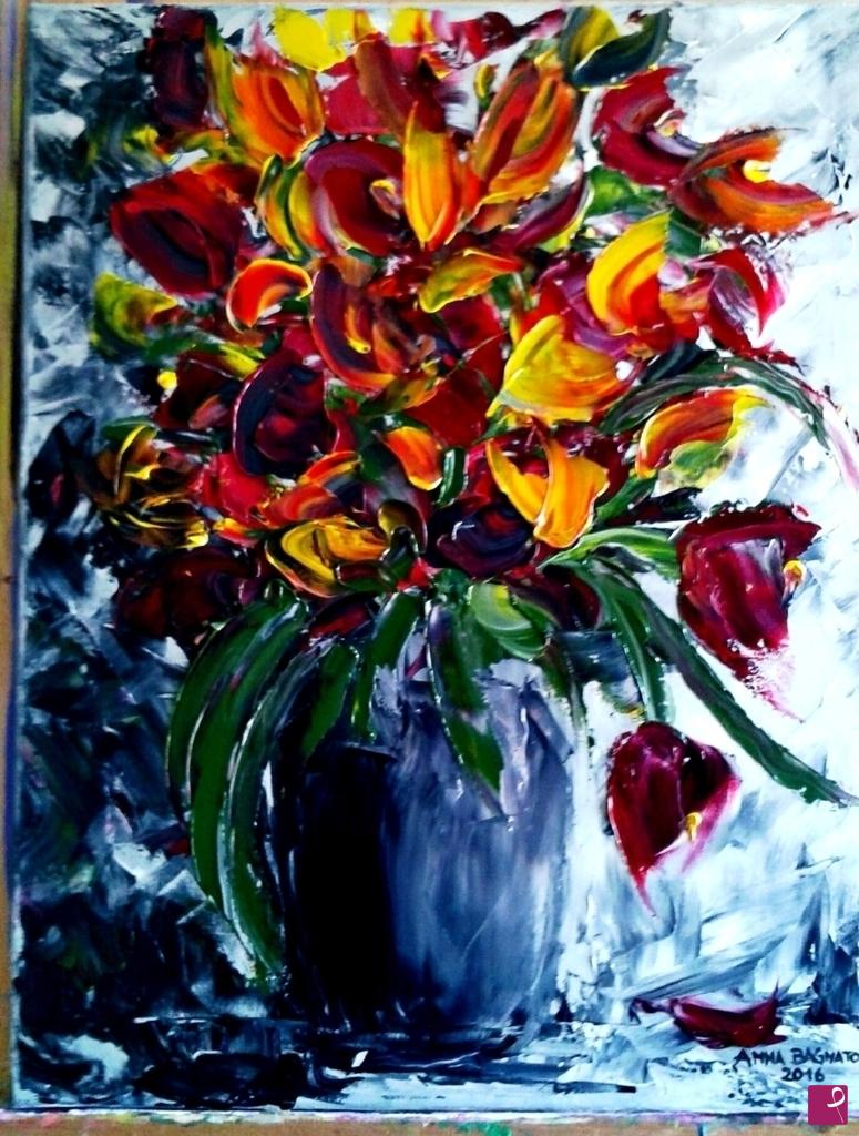 quadri in vendita online - vaso con fiori