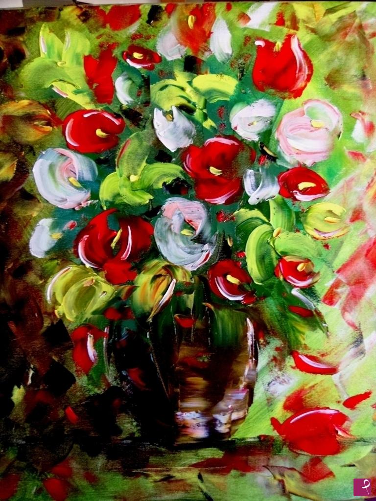 quadri in vendita online - Vaso con fiori