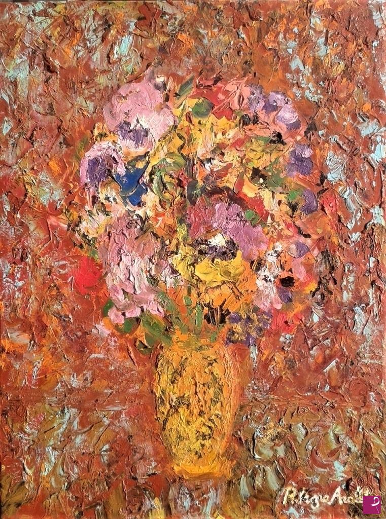 quadri in vendita online - "Vaso con fiori colorati"