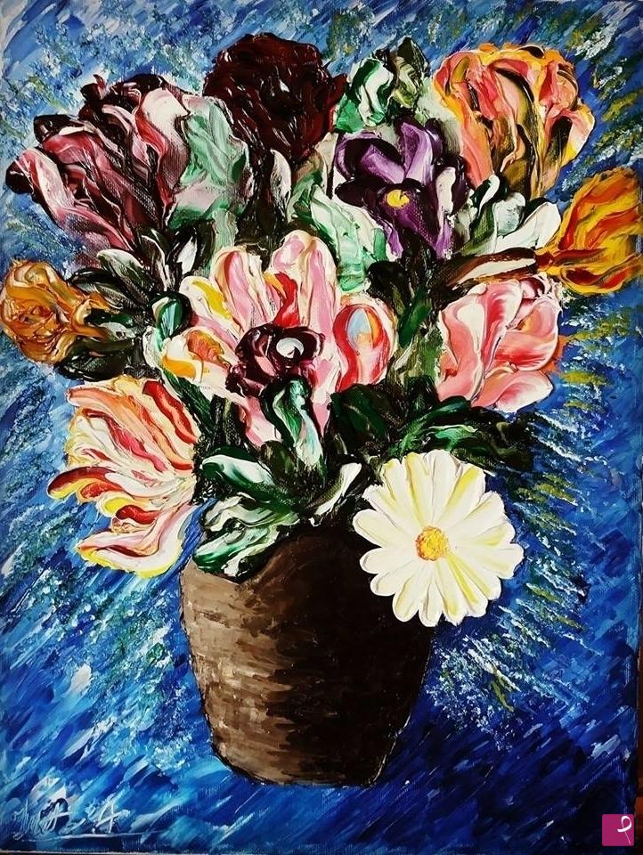 Venduto Quadro Vaso Con Fiori Olio Su Tela X No Andrea Iannotta Pitturiamo Aps