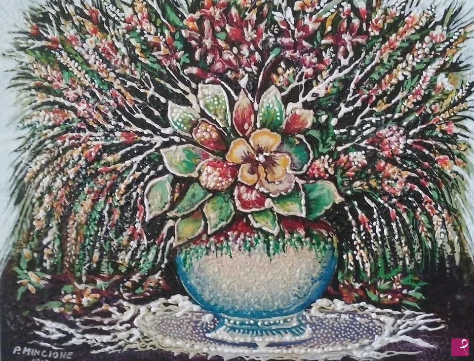 quadri in vendita online - vaso con fiori opera di Pasquale Mincione