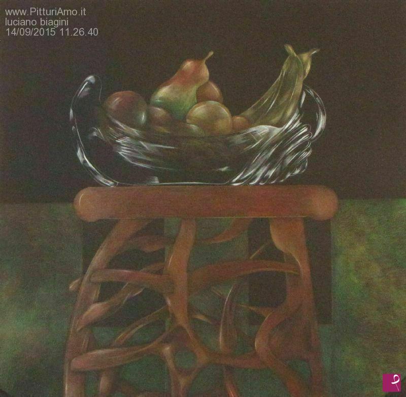 quadri in vendita online - vaso con frutta di cristallo