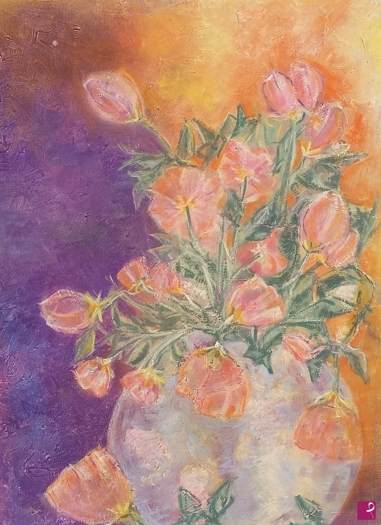 quadri in vendita online - vaso con tulipani