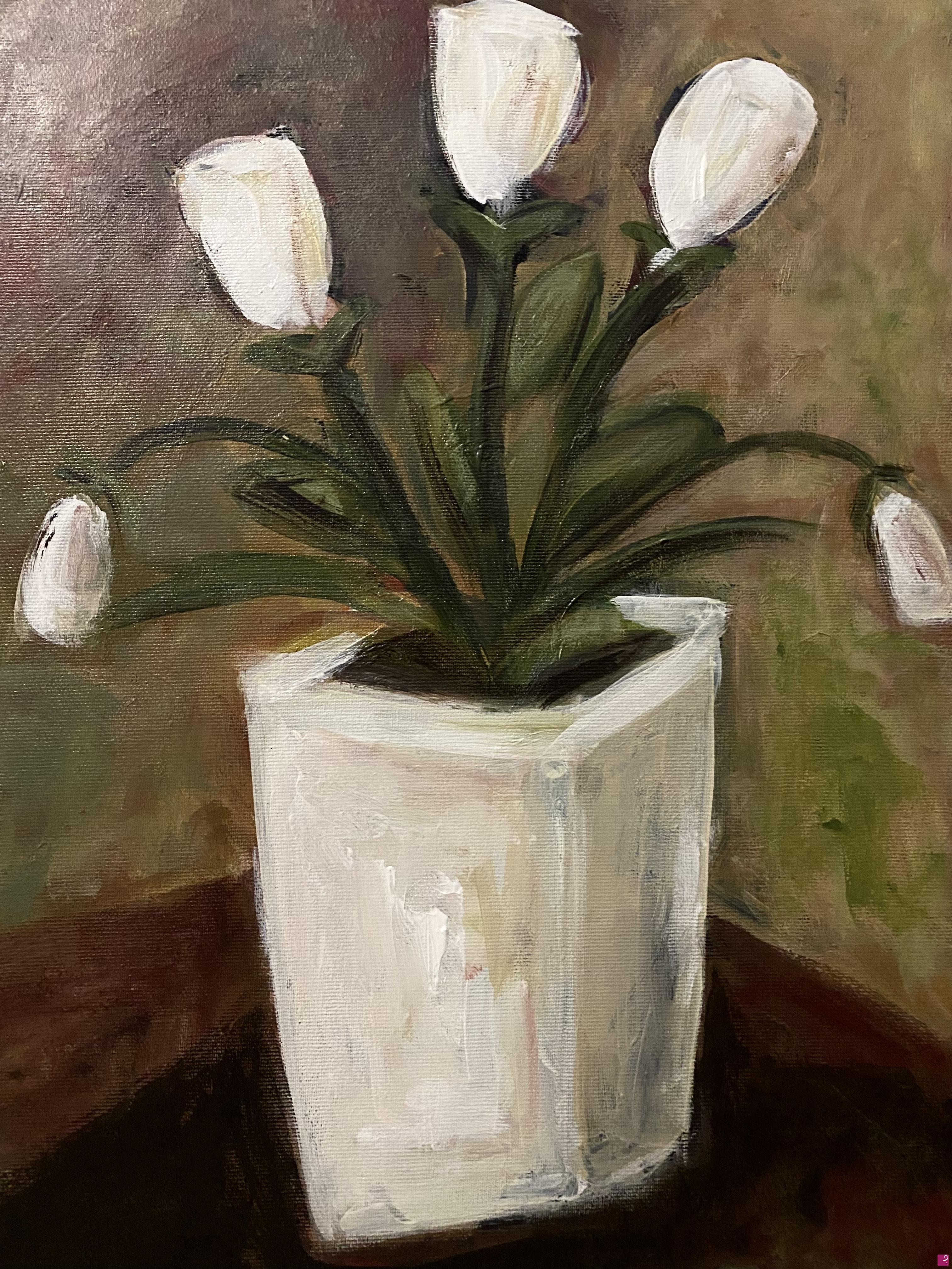 quadri in vendita online - Vaso con tulipani 