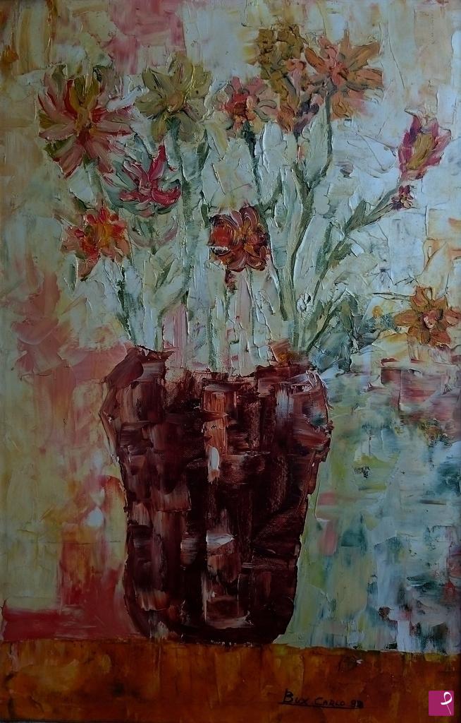 quadri in vendita online - Vaso di fiori - 1982