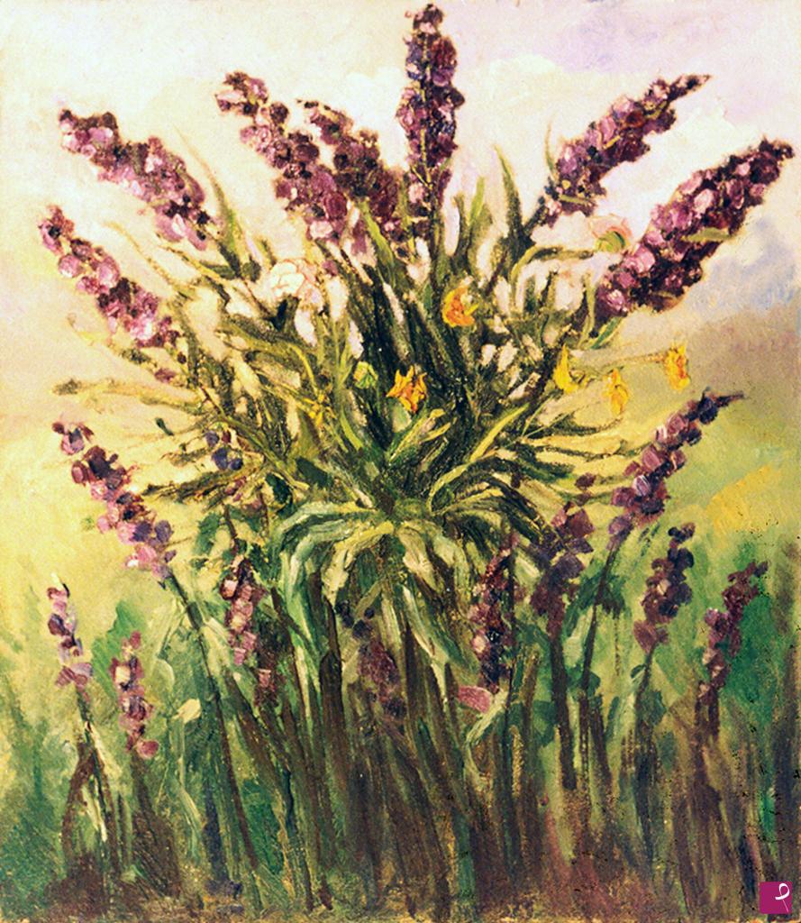 quadri in vendita online - VASO DI FIORI - ACONITO