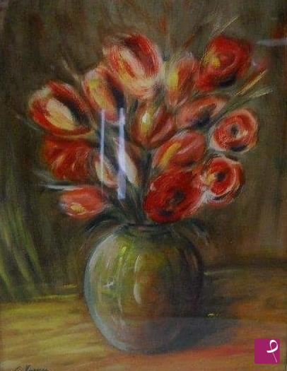 quadri in vendita online - Vaso di fiori