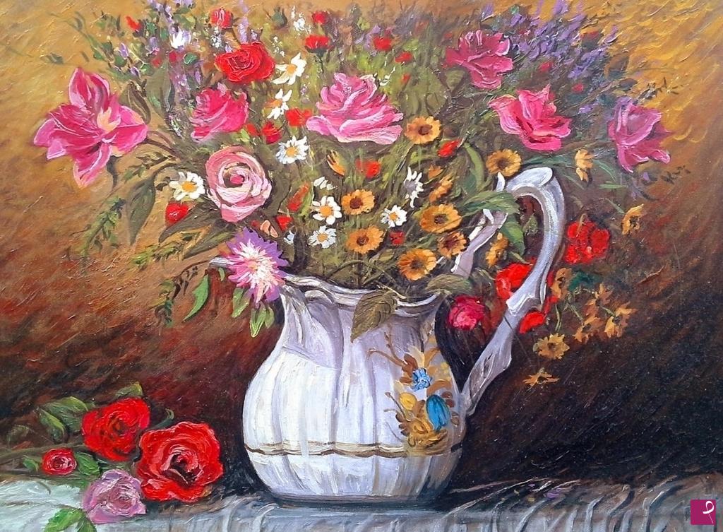 quadri in vendita online - Vaso di fiori