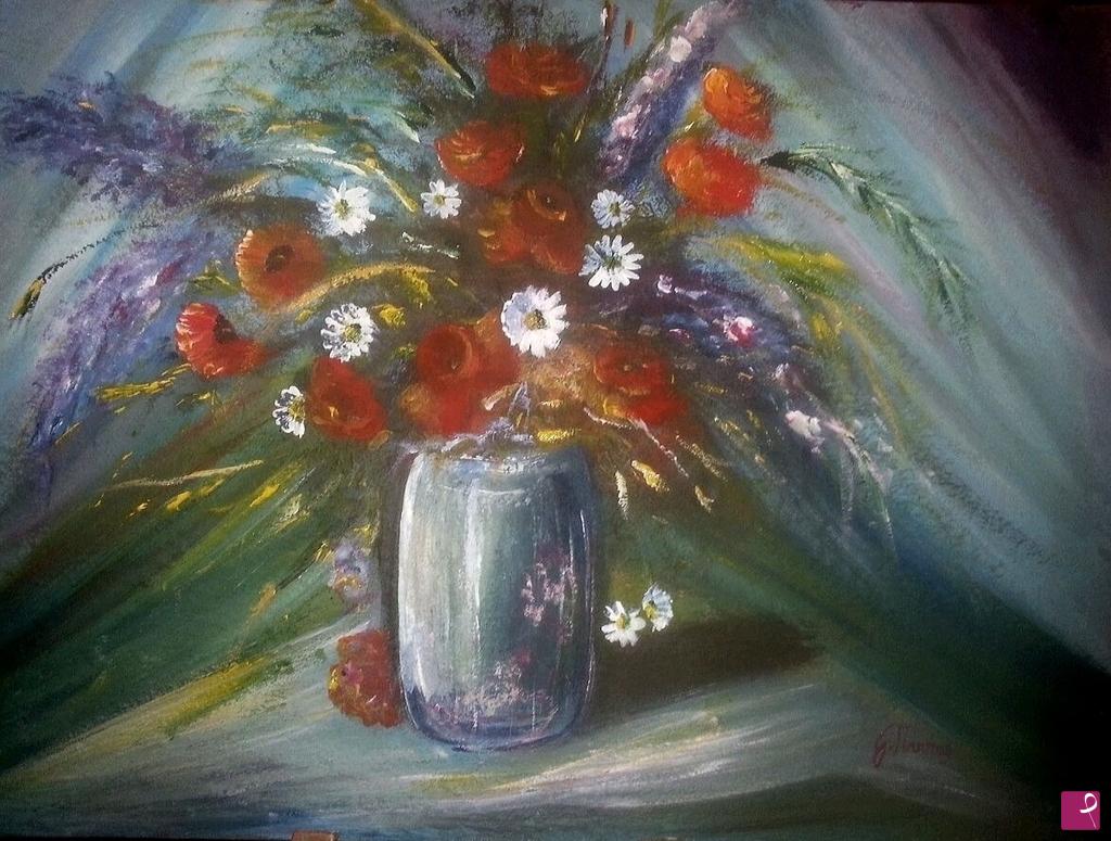 quadri in vendita online - Vaso di fiori