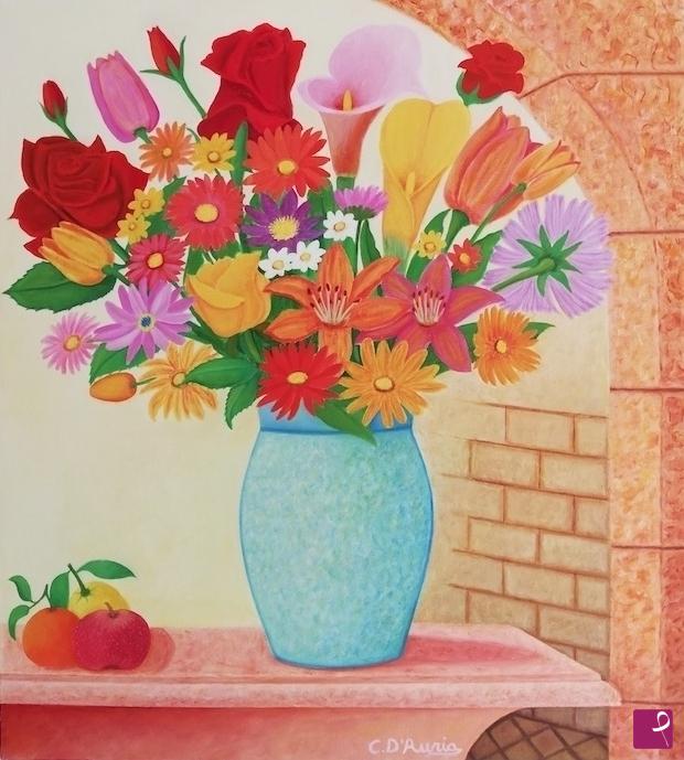 quadri in vendita online - Vaso di fiori
