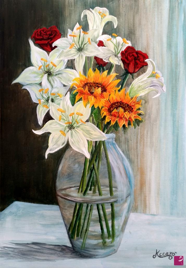 quadri in vendita online - Vaso di fiori