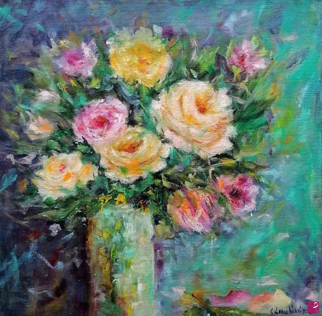 quadri in vendita online - Vaso di fiori 