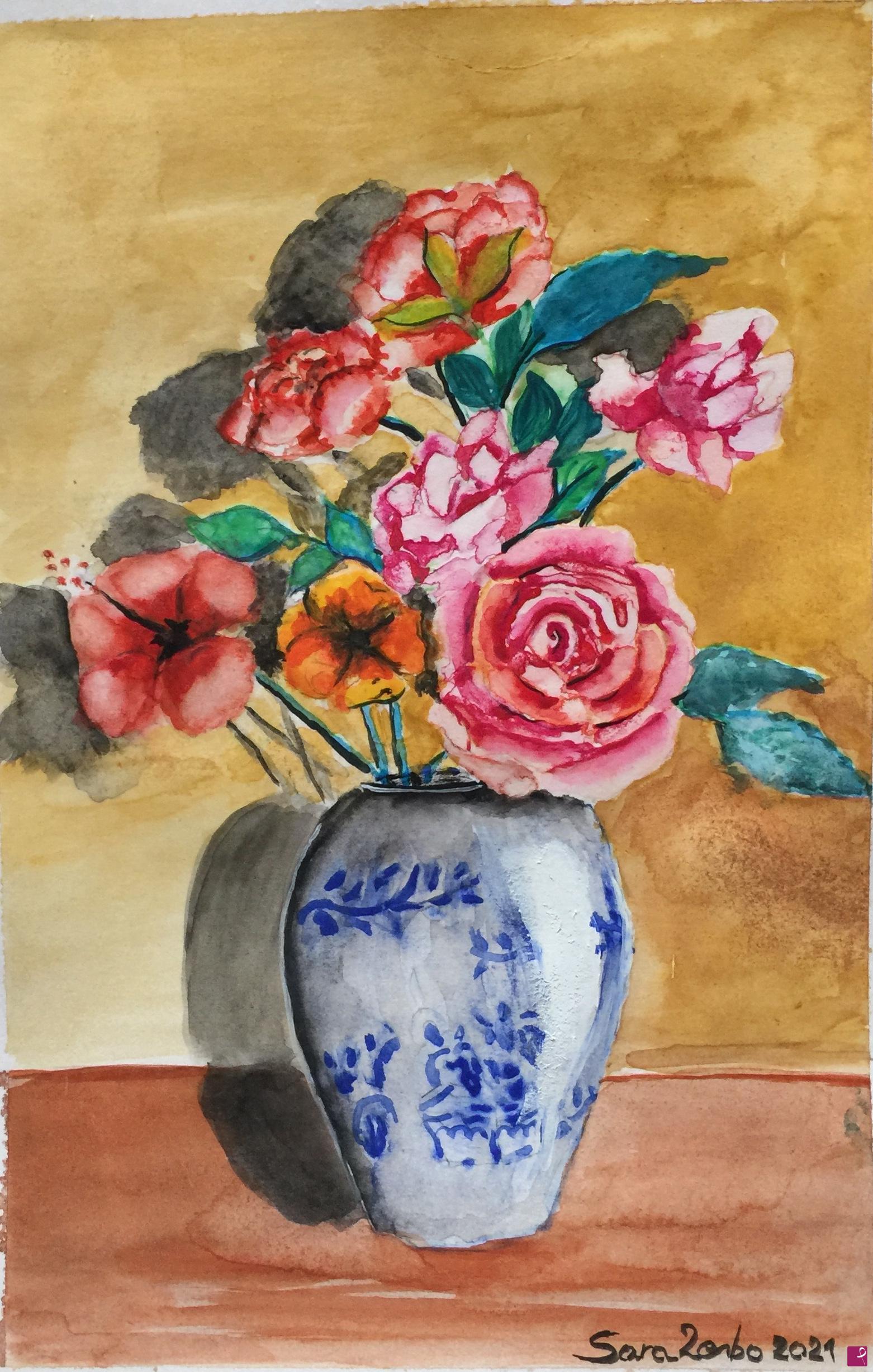 quadri in vendita online - Vaso di fiori