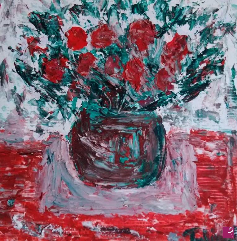 quadri in vendita online - Vaso di fiori