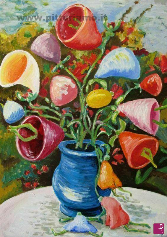 quadri in vendita online - Vaso di Fiori a Primavera