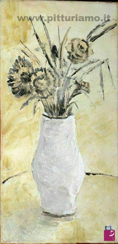 quadri in vendita online - vaso di fiori bianco