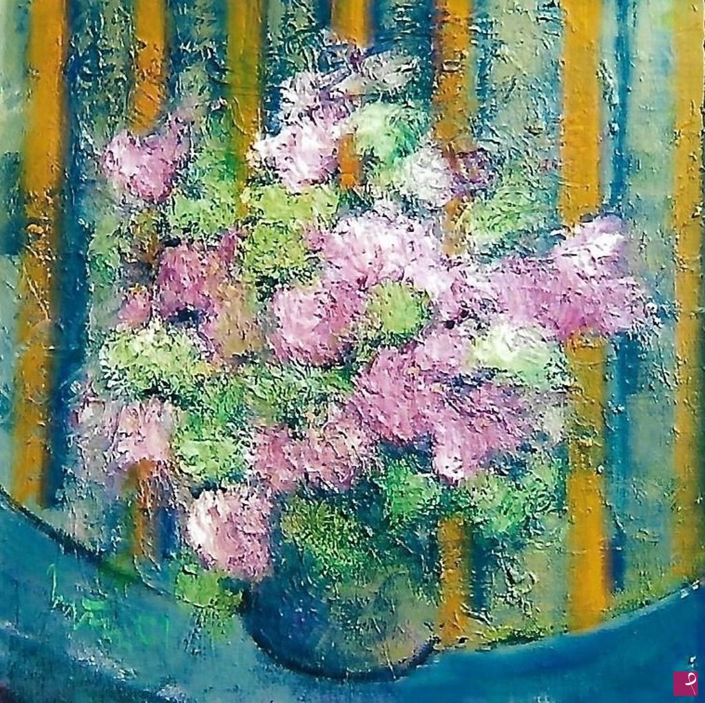 quadri in vendita online - vaso di fiori rosa