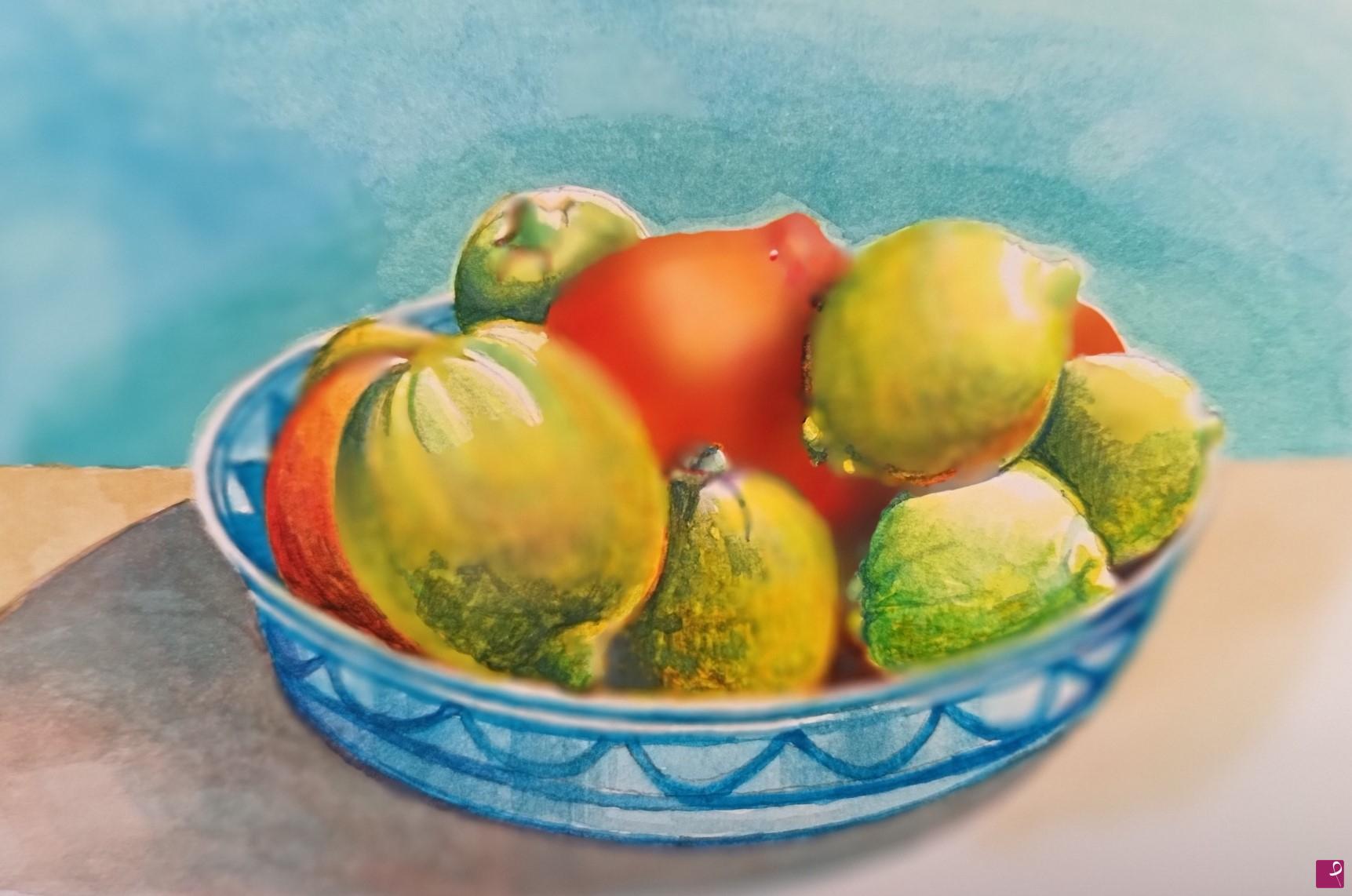 quadri in vendita online - VASO DI FRUTTA