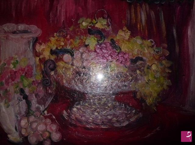 quadri in vendita online - Vaso di frutta