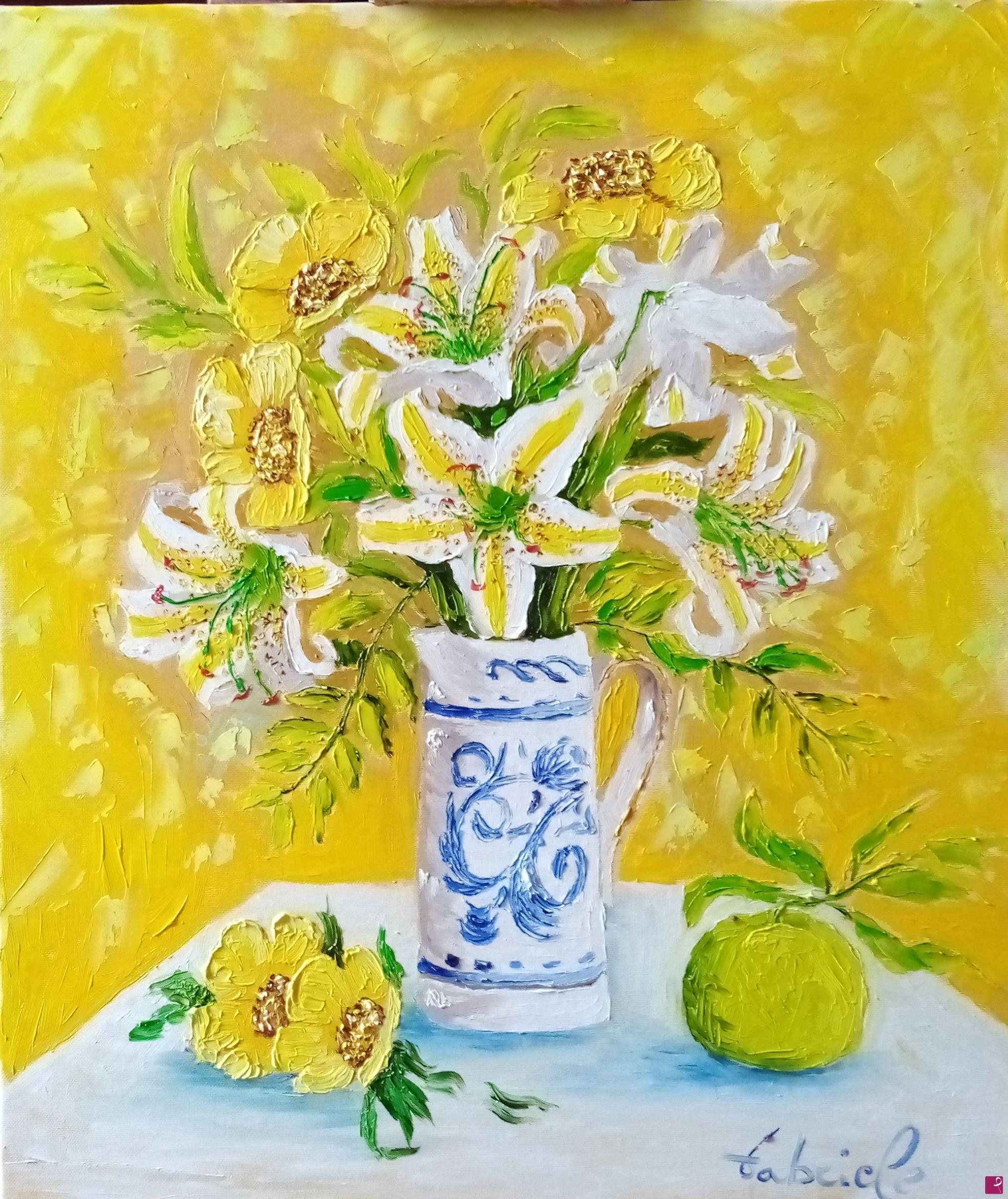 quadri in vendita online - Vaso di gigli