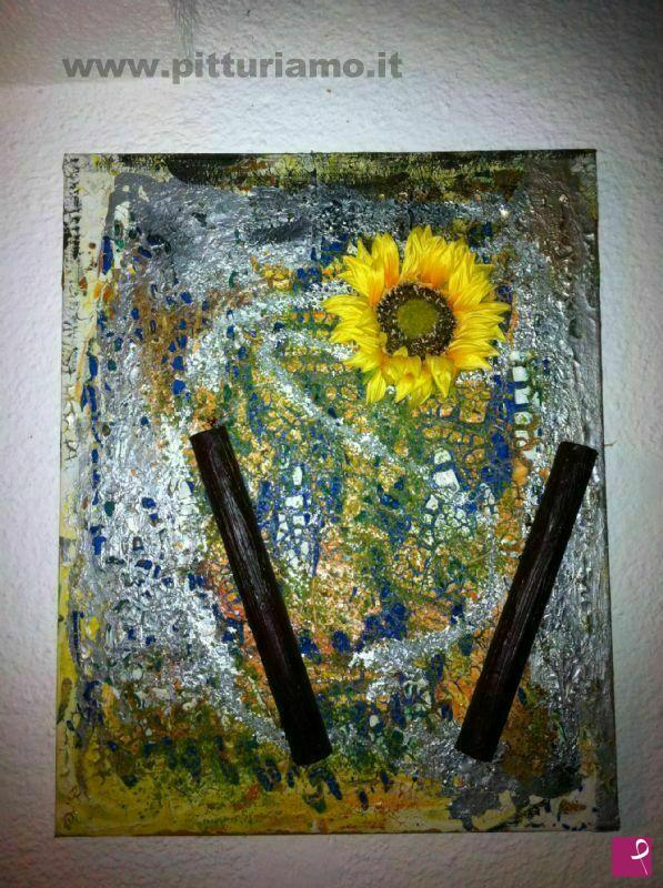 quadri in vendita online - vaso di girasole