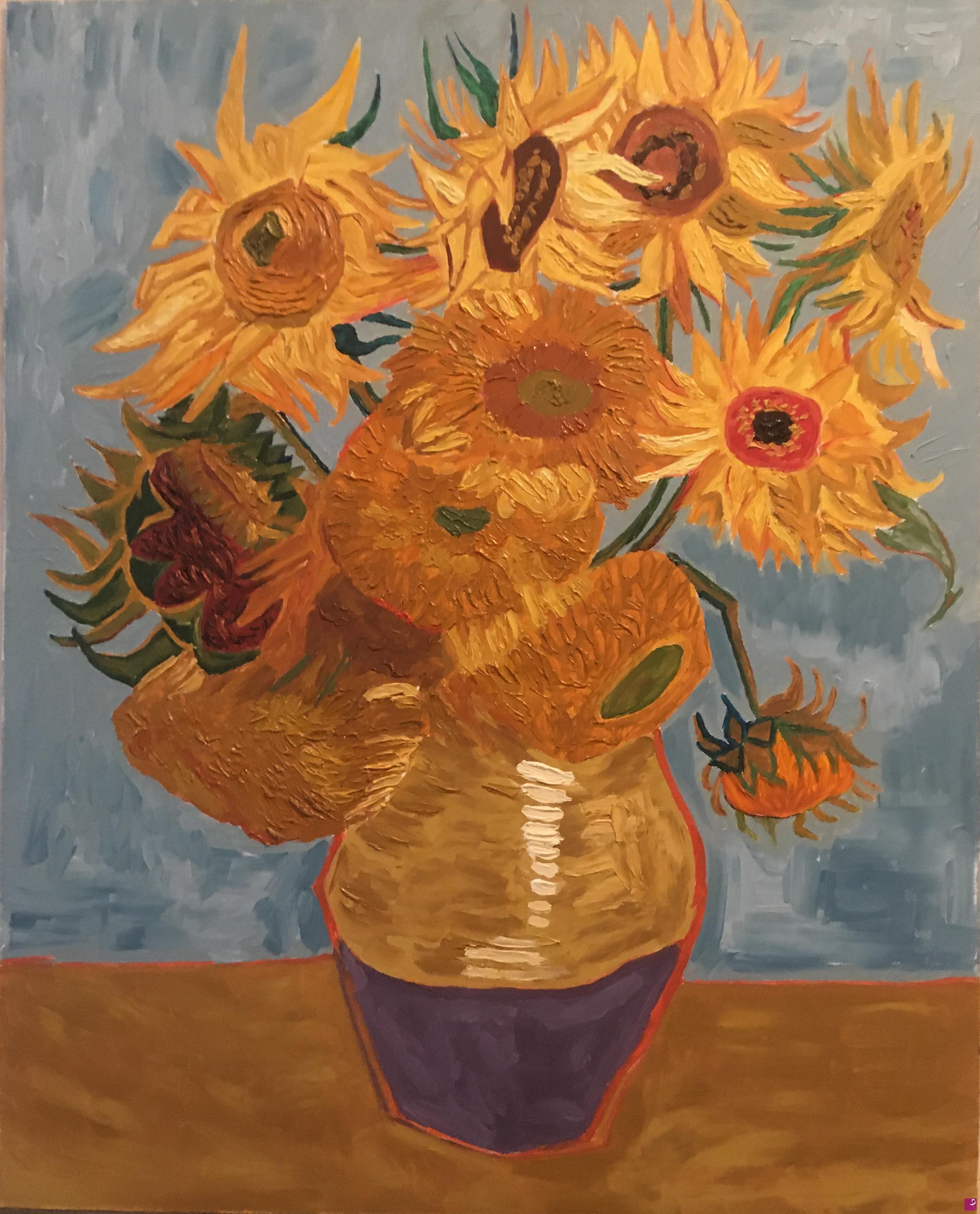 quadri in vendita online - Vaso di girasoli