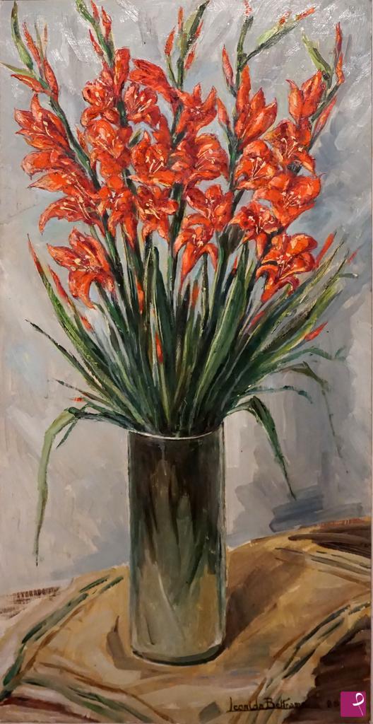 quadri in vendita online - VASO DI MURANO CON GLADIOLI