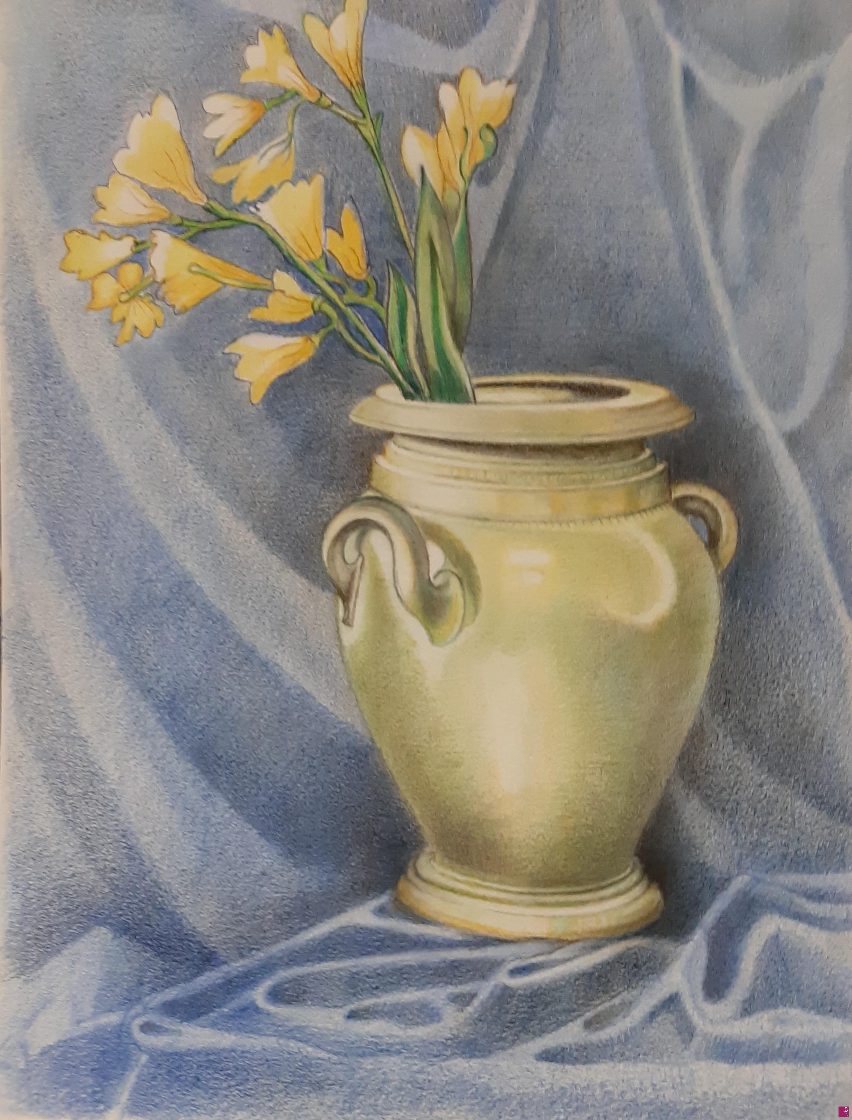 quadri in vendita online - Vaso di narcisi