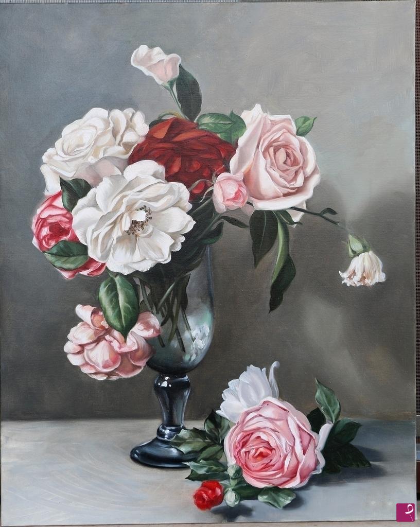 quadri in vendita online - vaso di rose